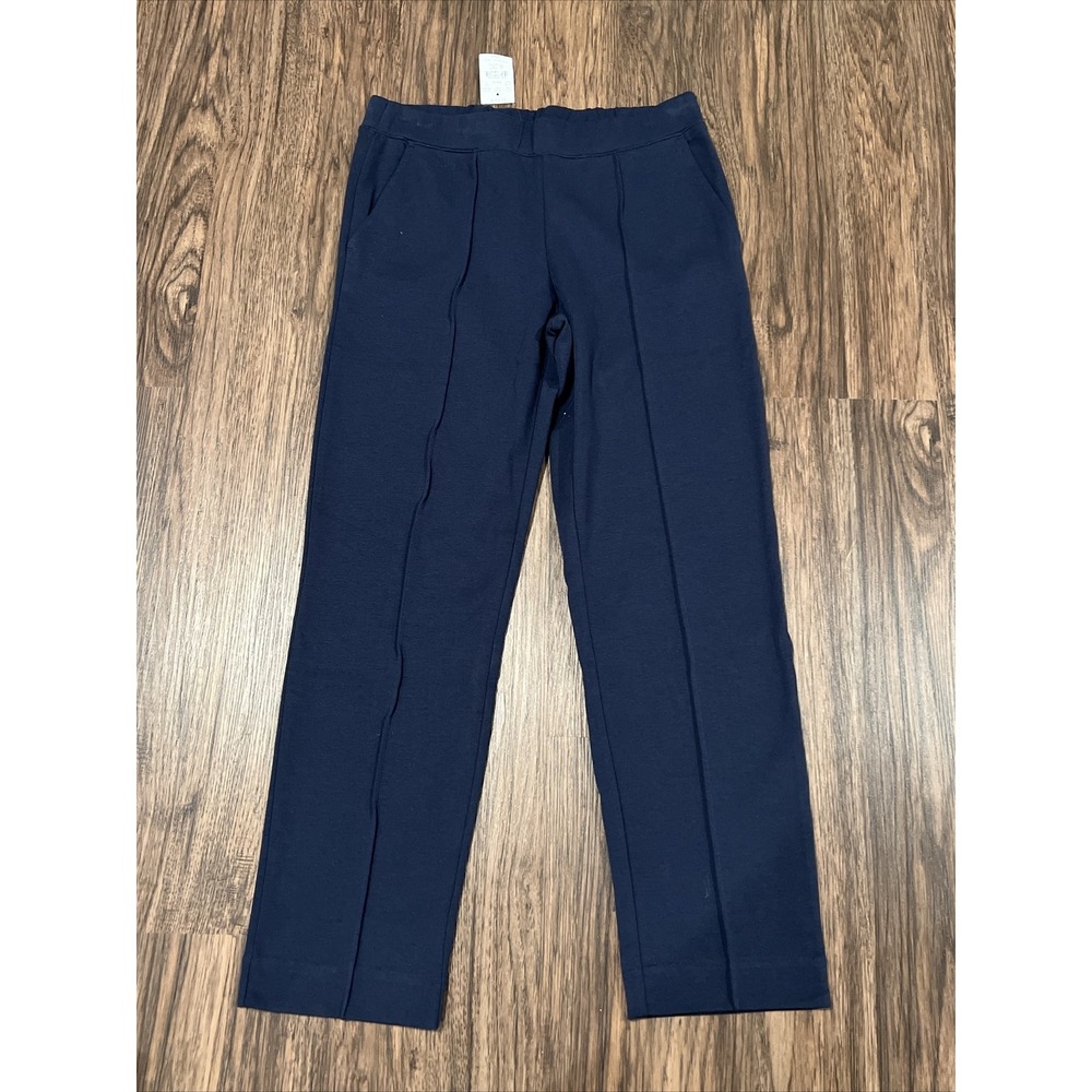 J Crew Pull On Pants Size S Navy Cropped Leg Poly W/ Pockets $79.50